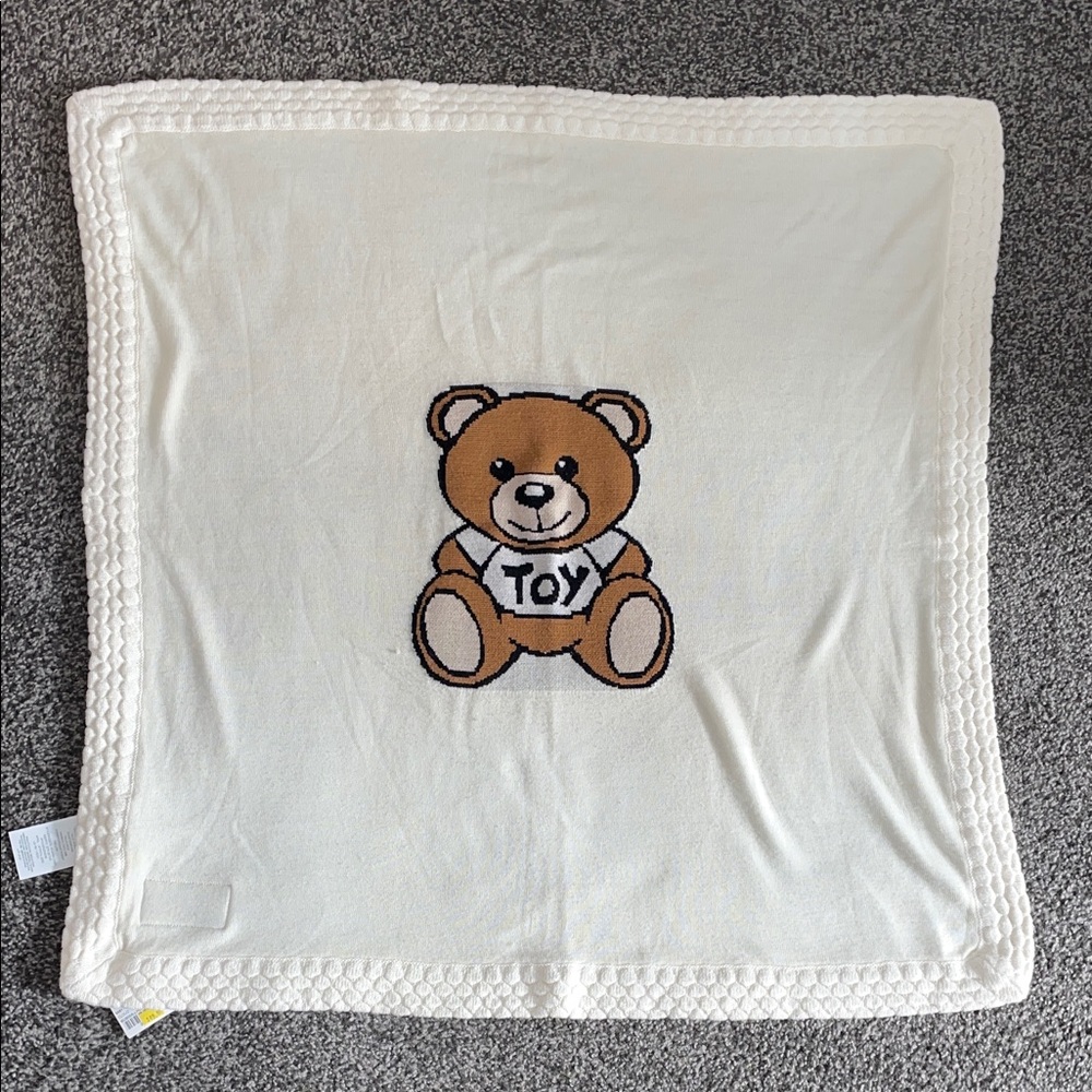 Moschino Baby Teddy Bear Toy Knitted Blanket Cloud NWT